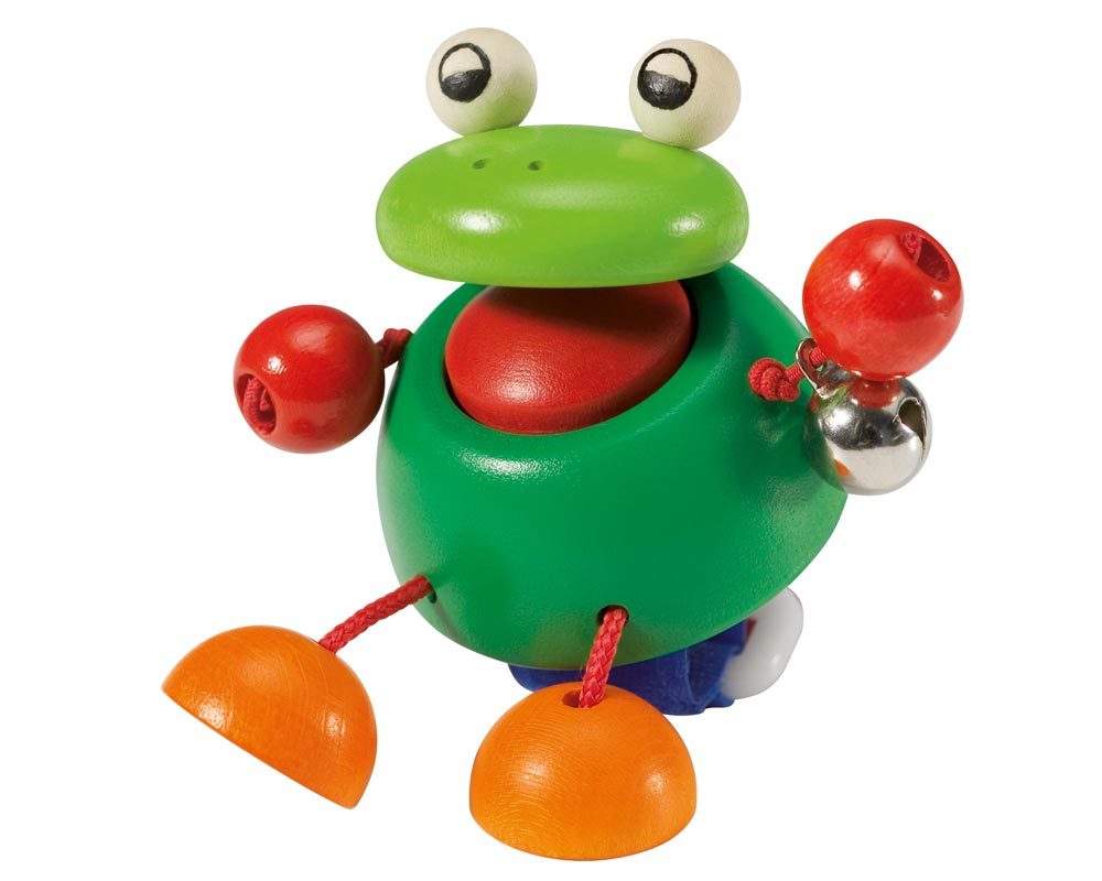 jouet poussette bois klaxon avec bande velcro