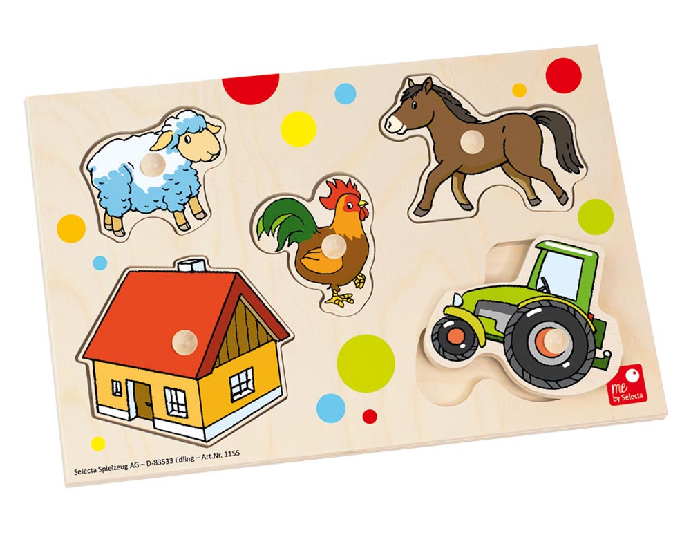 Puzzle ferme jouets bois Selecta