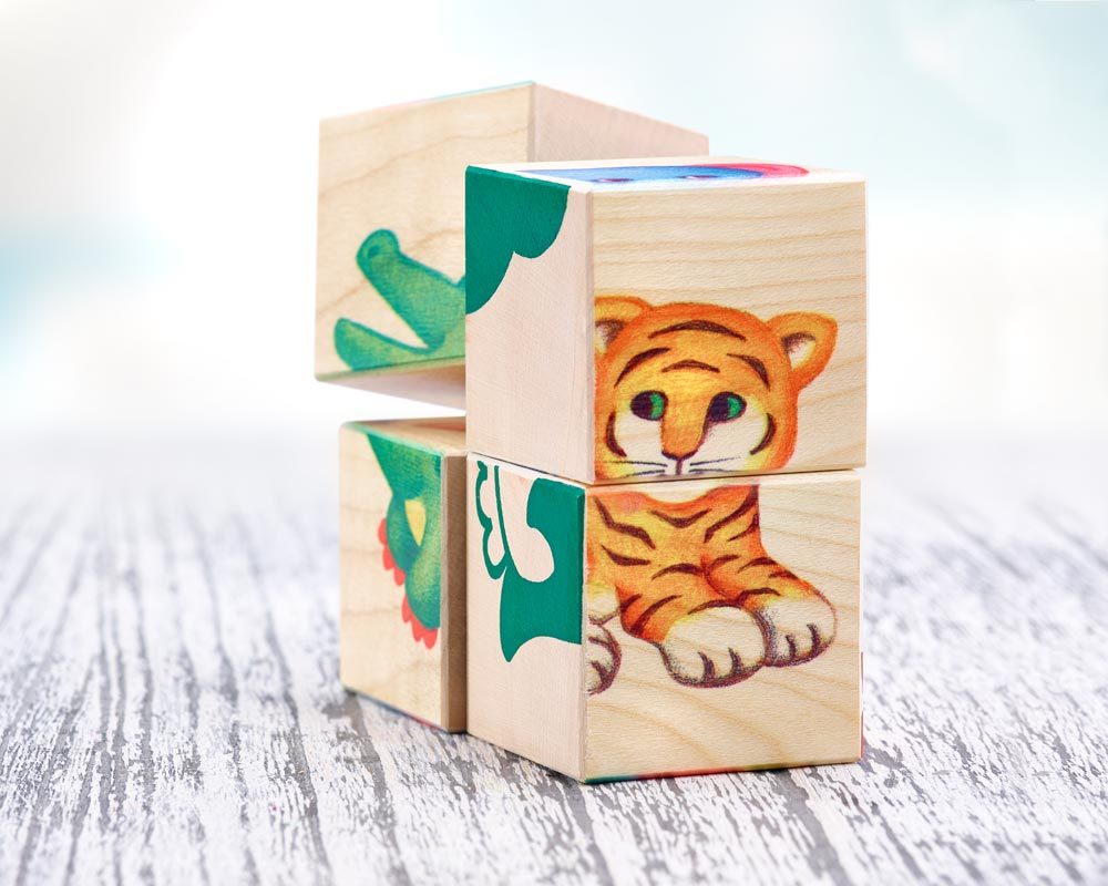 bois livre images cubes enfants de zoo enfants