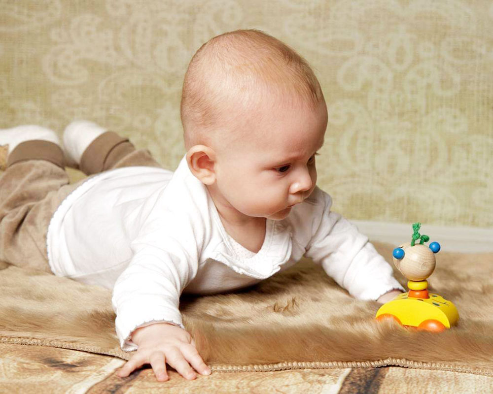 Un enfant avec les jouets en bois Zoolini de Selecta