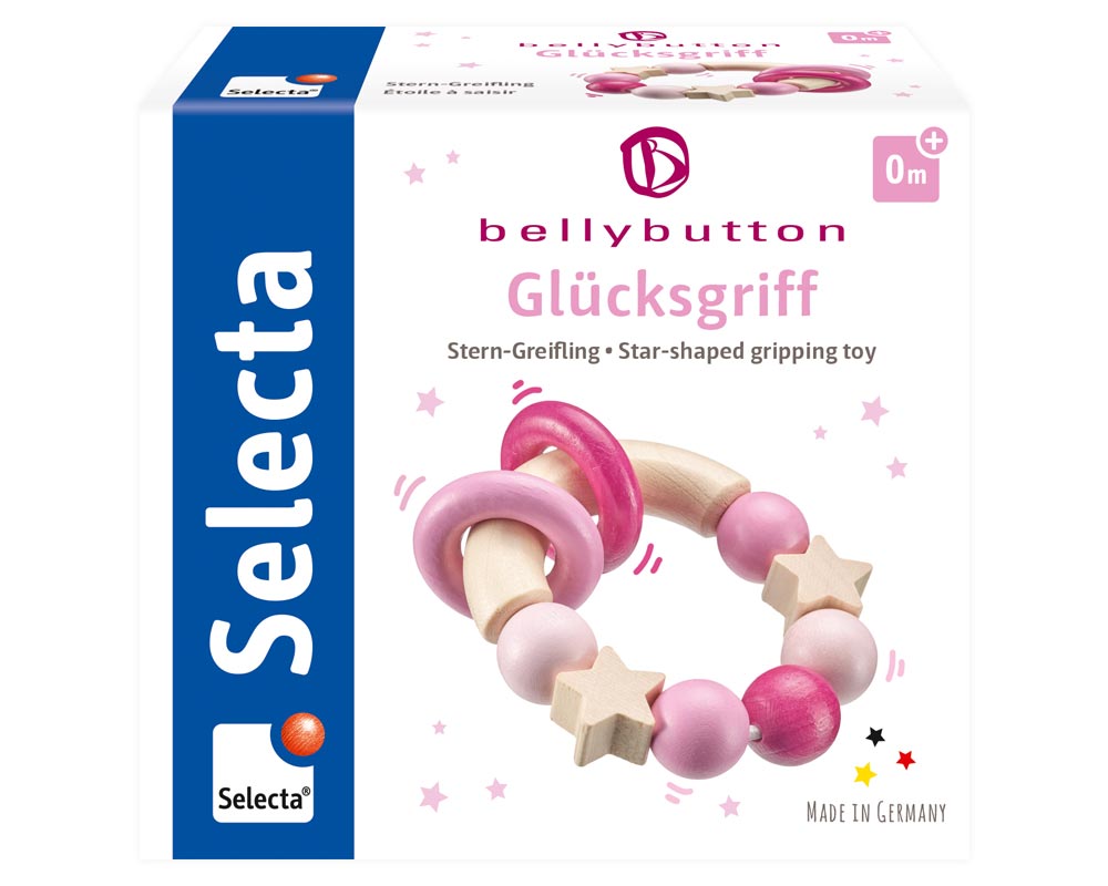 bellybutton hochet magique rose jouets en bois packaging