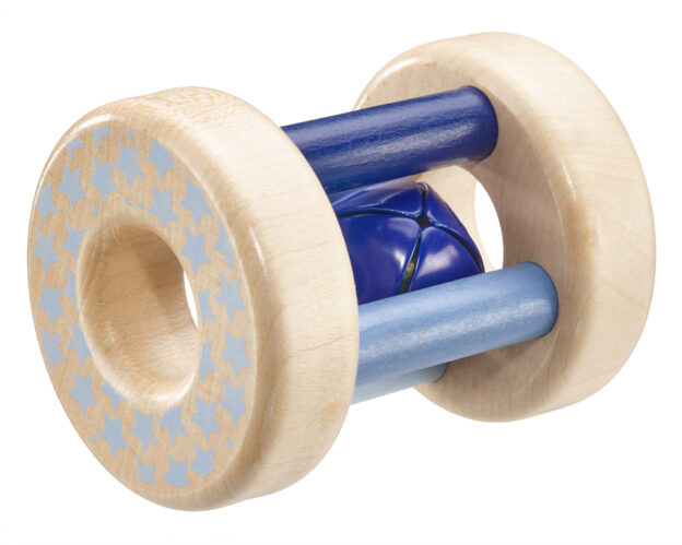 hochet etoile bleu jouets en bois bellybutton