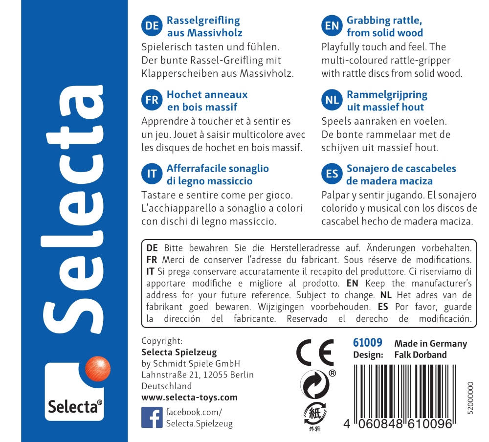 61009_rombino-jouets-en-bois-p-bottom Hochet Selecta Rombino : le hochet pour les tout-petits, qui stimule tous les sens. Informations disponibles en 5 langues.
